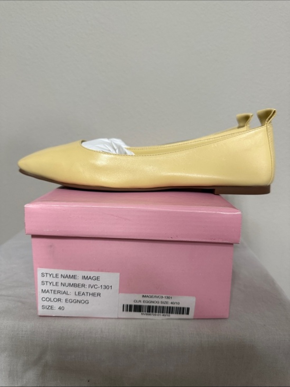 INTENTIONALLY BLANK Eggnog Pointed Leather Ballet Flat - Women